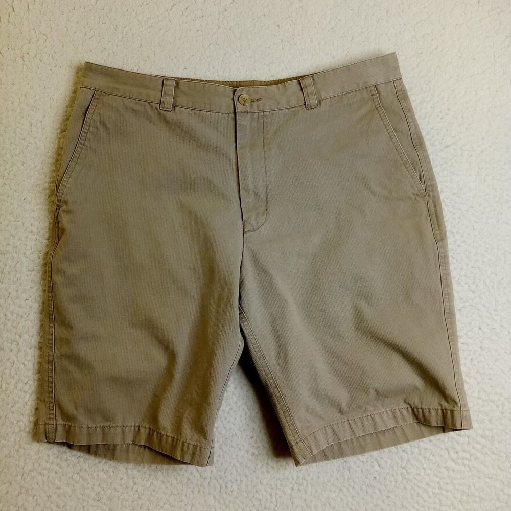 Joe Shorts Joseph Abboud Adult 34‎ Beige Cotton Flat Front